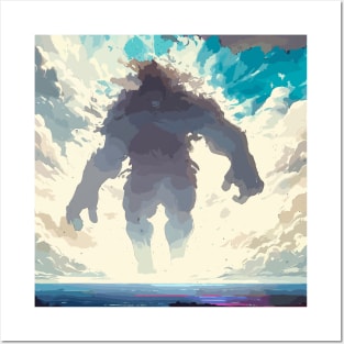 Giant in clouds Posters and Art